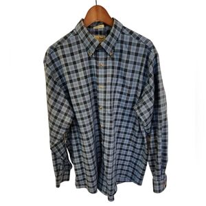L.L. Bean  Men's  U.S. Navy Tartan Plaid Long Sleeves   Shirt  Size Large